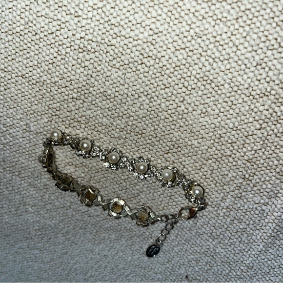 Vivienne Westwood Jewelry - Vivienne Westwood Pearl & Brass Orb & Saturn Ring Encrusted Bracelet